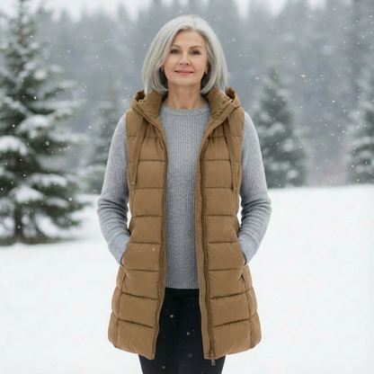Hooded Long Puffer Vest
