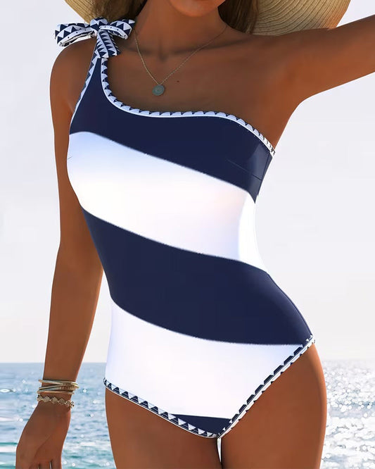 Striped Colour Block One-Piece