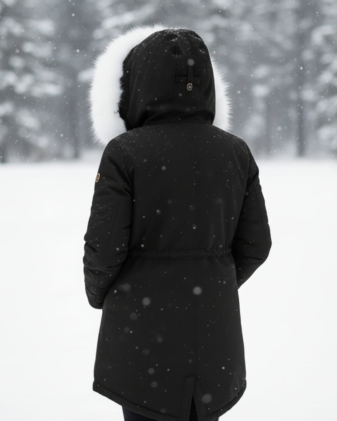 White Fur Hooded Parka