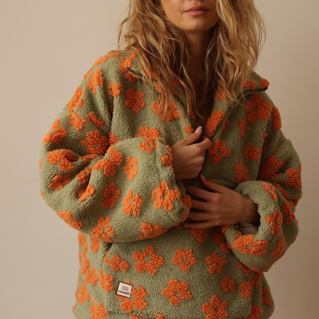 Claribel™ | Warm Fleece Jumper with Floral Print