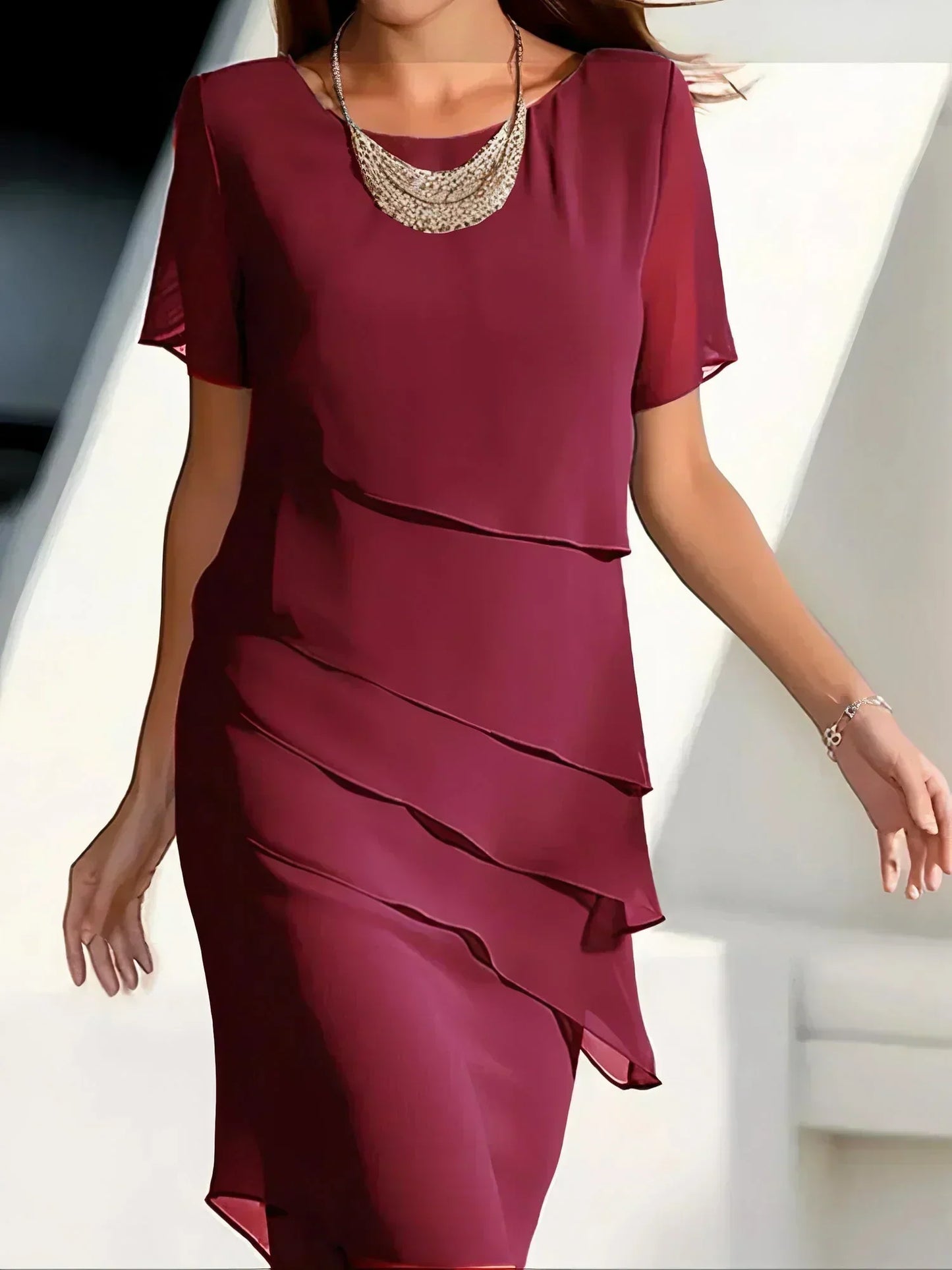 Monika - Short Sleeve Midi Dress