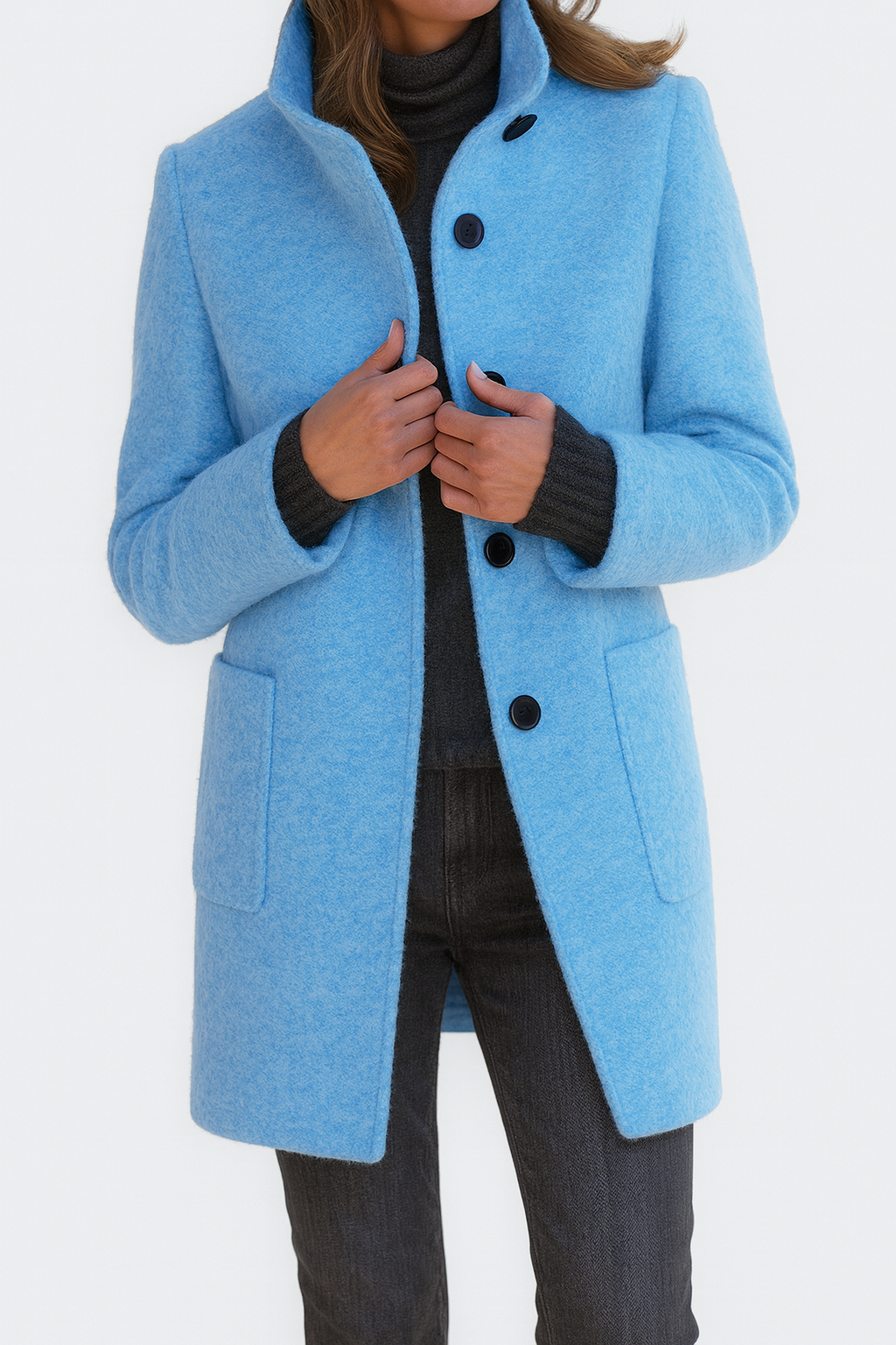 Jessa - Mid-Length Button Coat