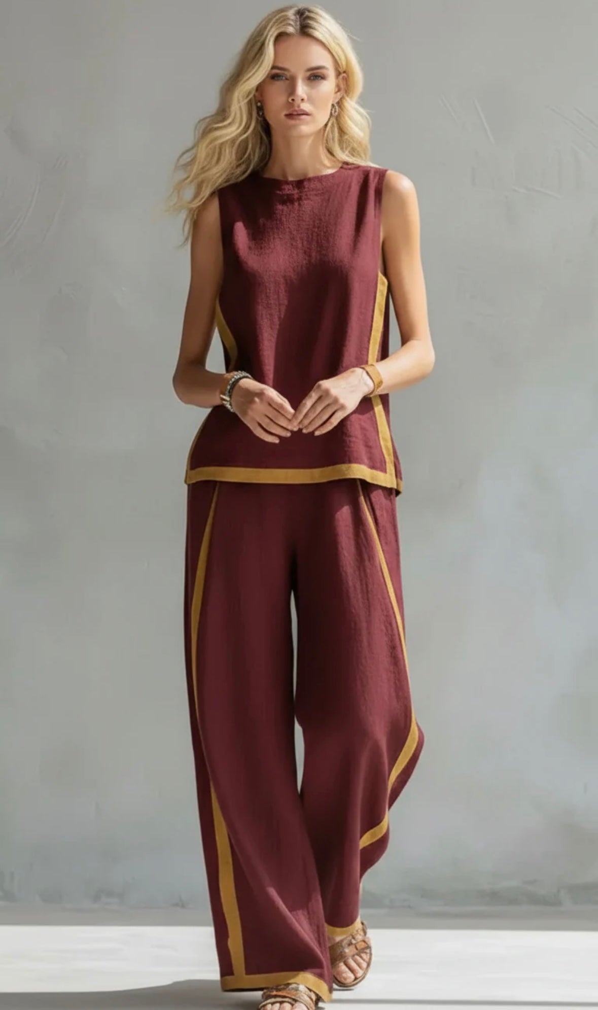 Leila Elegant Cotton and Linen Set