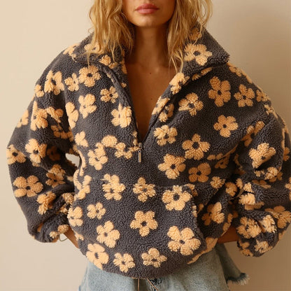 Claribel™ | Warm Fleece Jumper with Floral Print