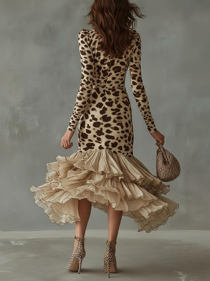 Eleonora · Animal Print Ruffle Dress