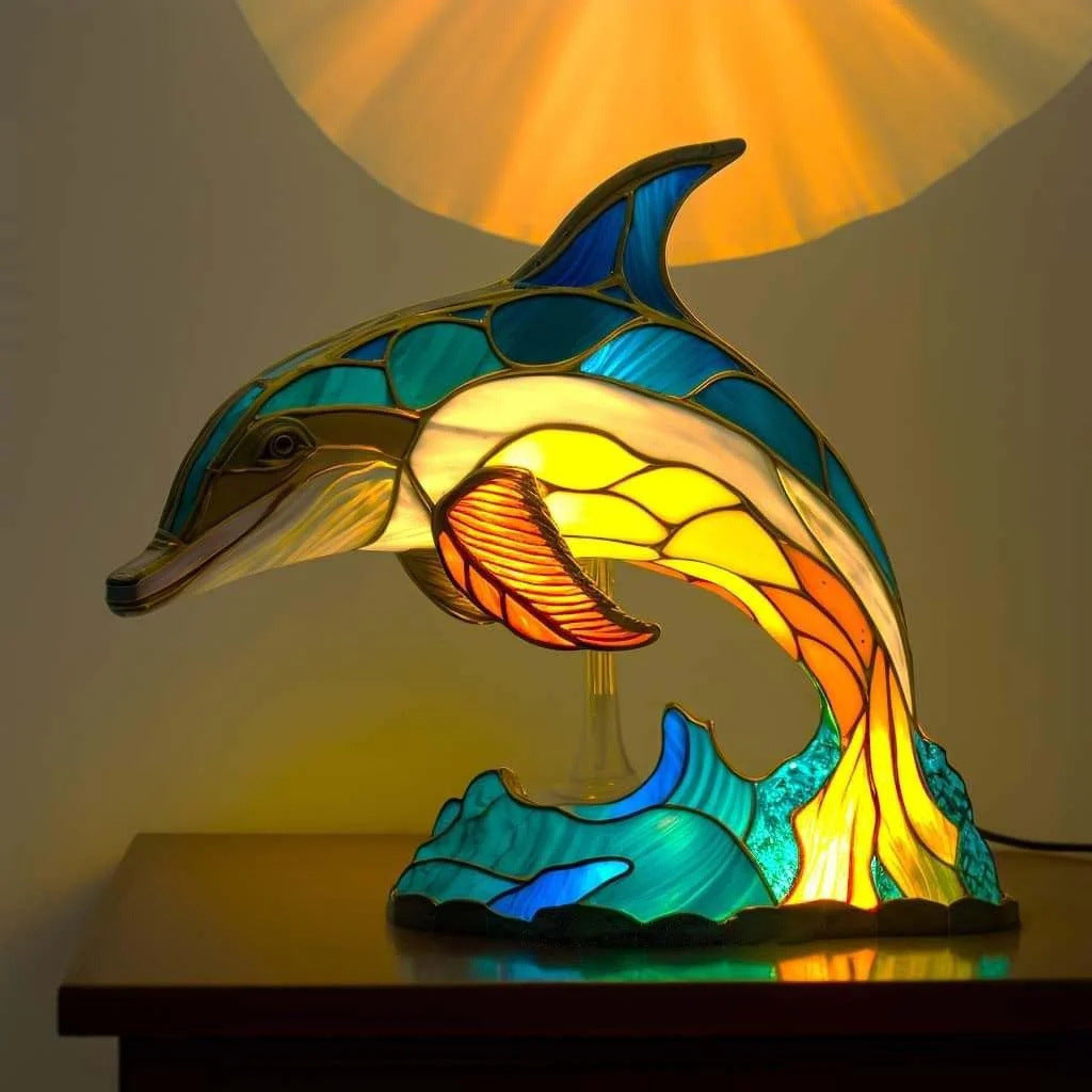 OCEAGLOW | ELEGANT GLASS DOLPHIN LAMP