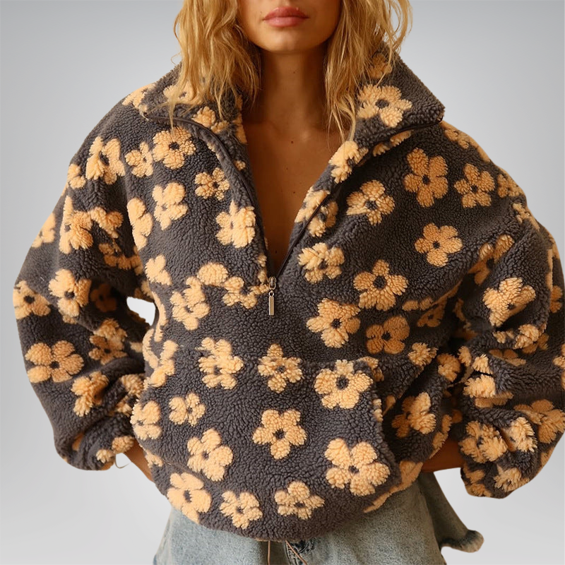 Claribel™ | Warm Fleece Jumper with Floral Print