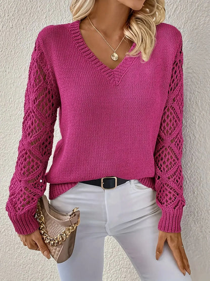 Nalise - V-Neck Jersey Knit Sweater