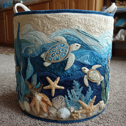 Turtle Ocean | Quilted Storage Basket