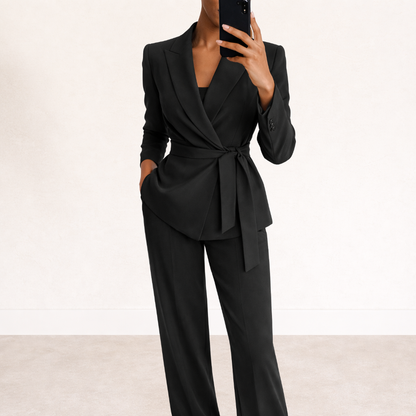 Aliona - Wrap Blazer Trouser Set