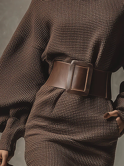 Grace | Dark brown mini dress