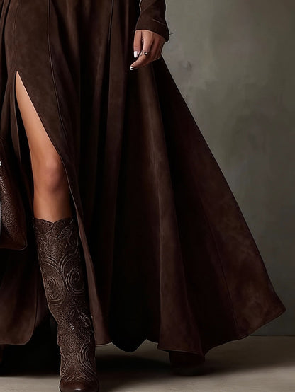 Charlotte | Dark Brown Maxi Dress