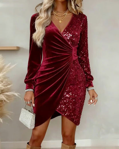 Sharry™ Elegant Velvet Sequin Dress