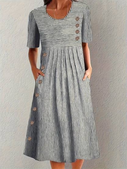 Eva™ | Striped Elegant Dress