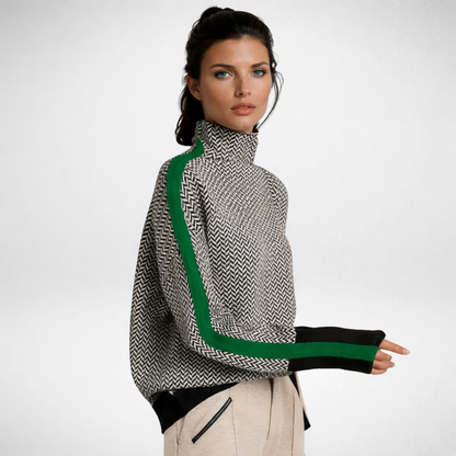 Malou | Turtleneck with Contrast Stripes