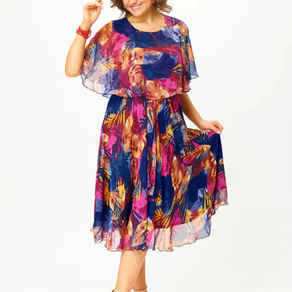 BARBARA | COMFORTABLE PLUS SIZE CHIFFON DRESS