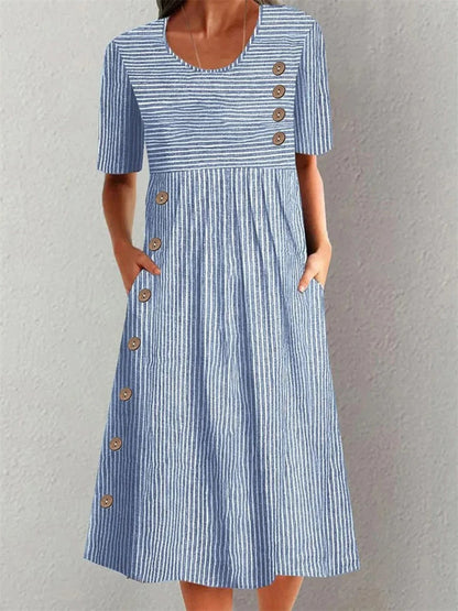 Eva™ | Striped Elegant Dress