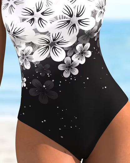 Floral Print One-Piece Mode