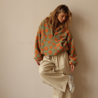 Claribel™ | Warm Fleece Jumper with Floral Print