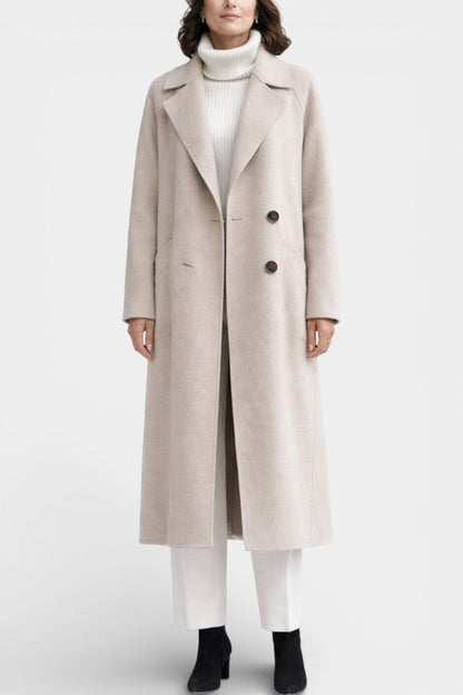 Clara Long Structured Wool Coat with Refined Silhouette