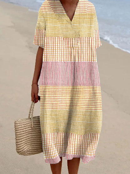Women's Casual Plaid Loose Dress