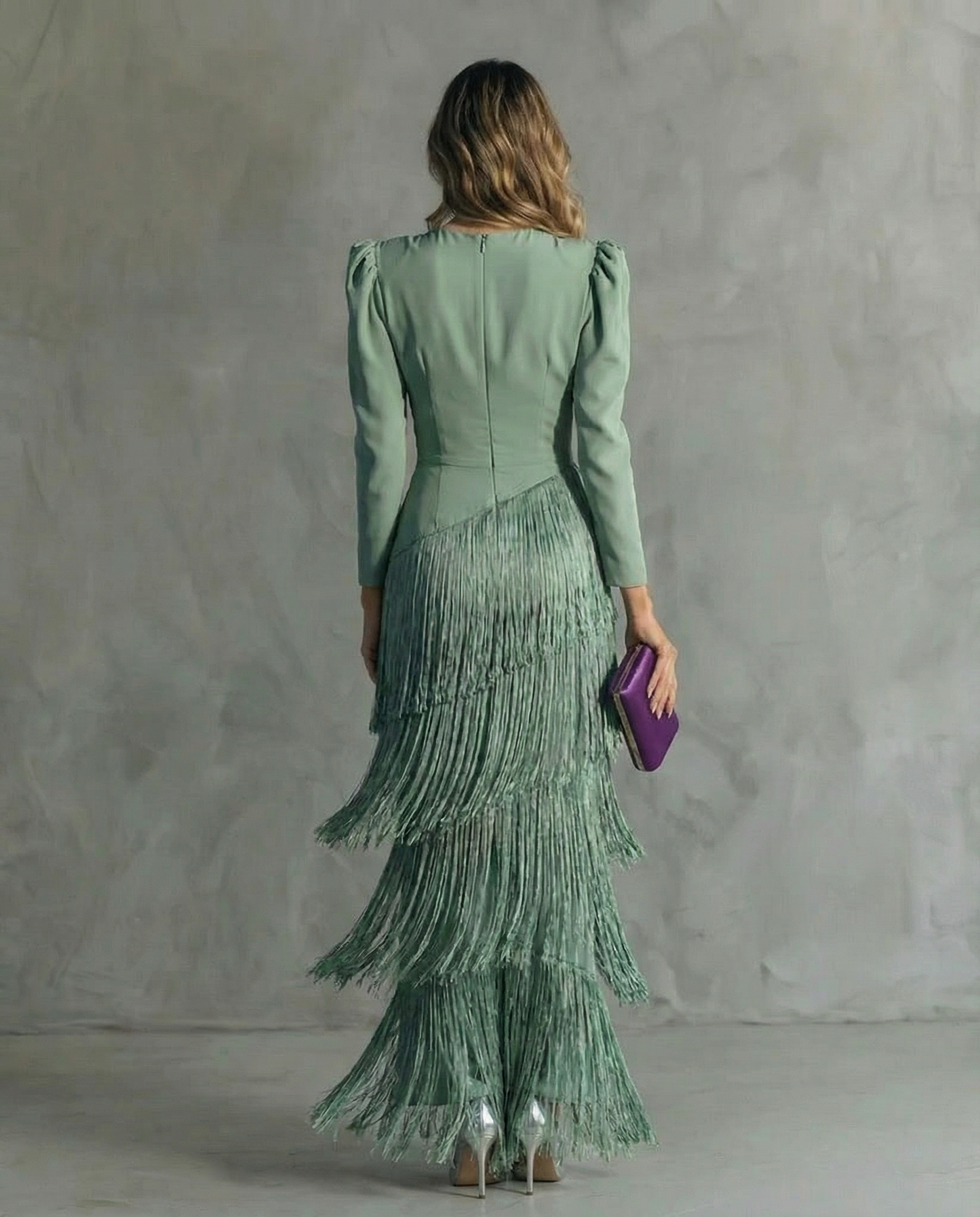 Chiara – Elegant Dress with Fringed Sleeves