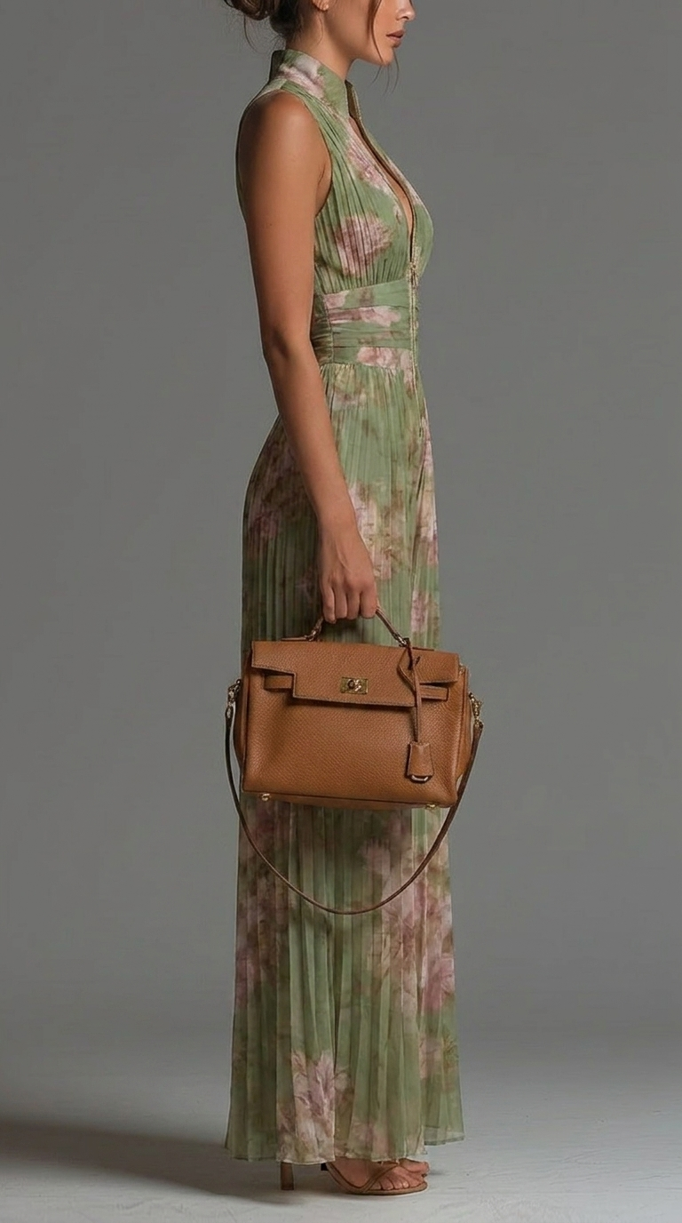 Jacky Pleated Chiffon Floral Jumpsuit