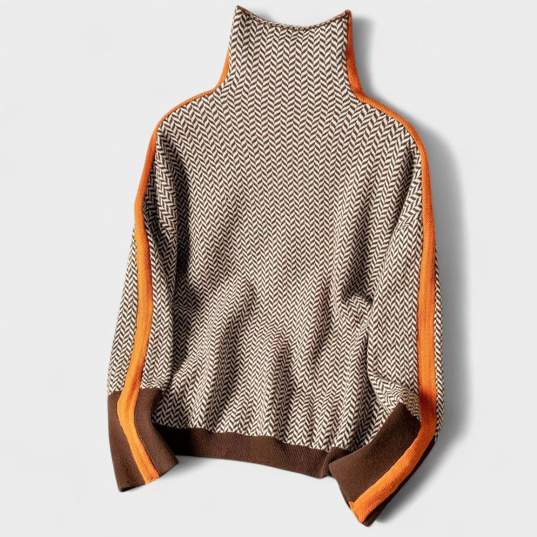 Malou | Turtleneck with Contrast Stripes