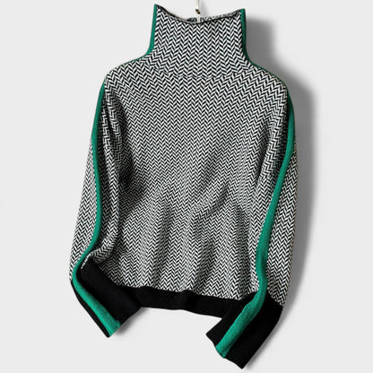 Malou | Turtleneck with Contrast Stripes