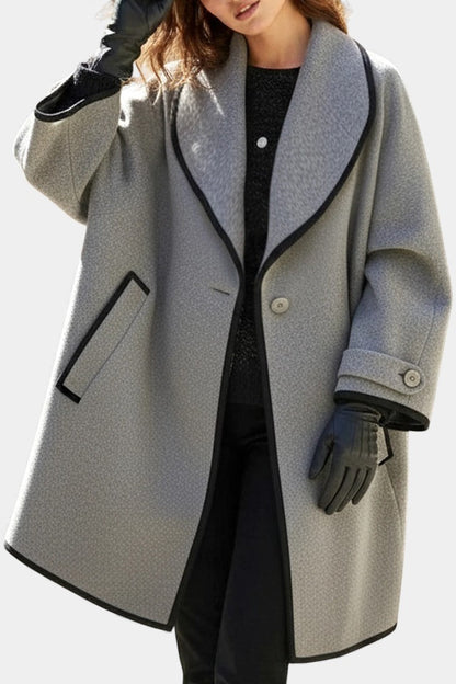 Harper Oversized Wool Blend Coat with Wide Collar
