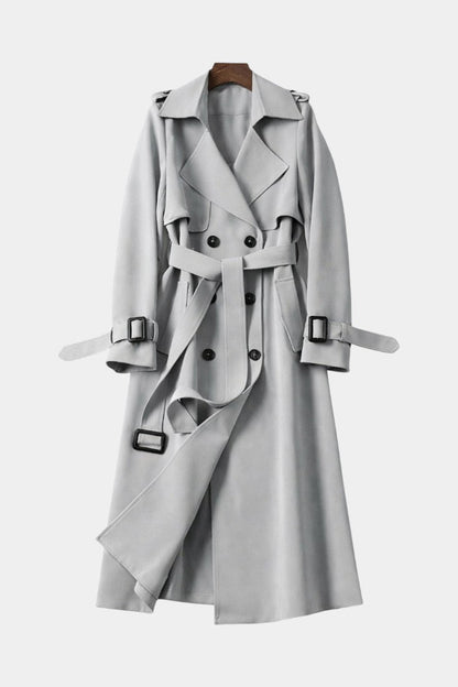 Romane Long Belted Double-Breasted Coat