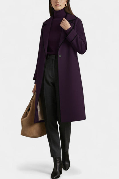 Harper Oversized Wool Blend Coat with Wide Collar