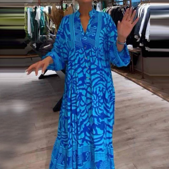 LILIANA | Maxi Dress Flowing with Sun Print and Summer Comfort – Ideal for Relaxed Days