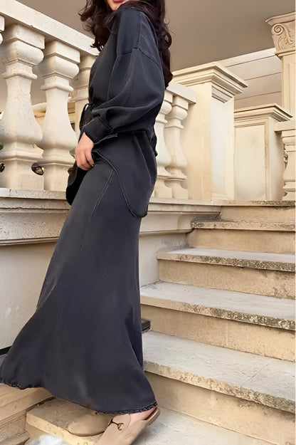 Radomira – Elegant Tie-Blouse & Flow Skirt Set